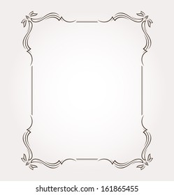 Calligraphic frame and page decoration. Vector illustration