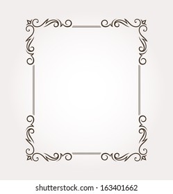 Calligraphic frame and page decoration. Vector illustration