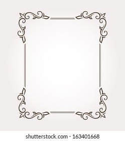 Calligraphic frame and page decoration. Vector illustration