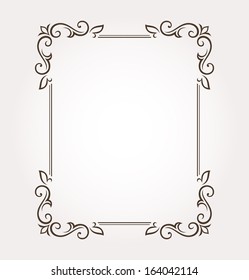 Calligraphic frame and page decoration. Vector illustration
