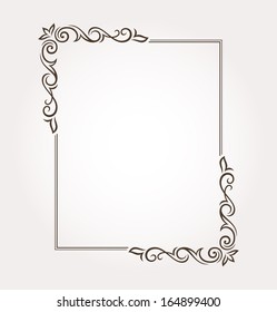 Calligraphic frame and page decoration. Vector illustration