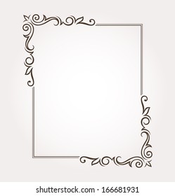 Calligraphic frame and page decoration. Vector illustration
