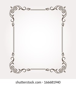 Calligraphic frame and page decoration. Vector illustration