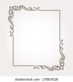 Calligraphic frame and page decoration. Vector illustration