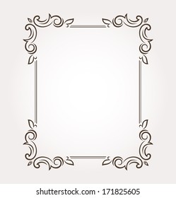 Calligraphic frame and page decoration. Vector illustration