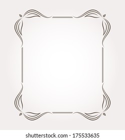 Calligraphic frame and page decoration. Vector illustration