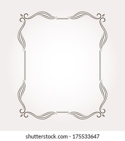 Calligraphic frame and page decoration. Vector illustration