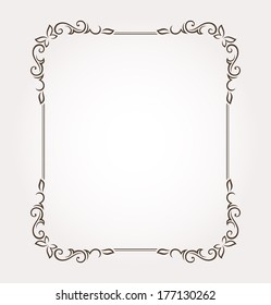 Calligraphic frame and page decoration. Vector illustration