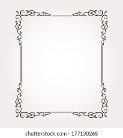 Calligraphic frame and page decoration. Vector illustration