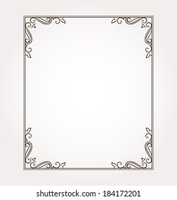 Calligraphic frame and page decoration. Vector illustration