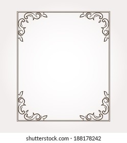 Calligraphic frame and page decoration. Vector illustration