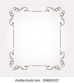 Calligraphic frame and page decoration. Vector illustration