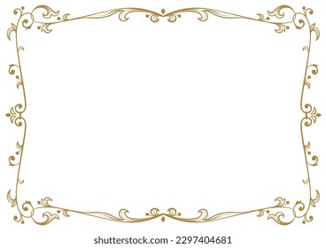 Calligraphic frame and page decoration. Vector illustration. Vector of decorative horizontal element, border and frame.