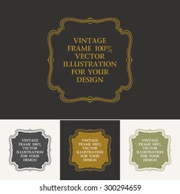 Calligraphic frame and page decoration. Vector vintage illustration background ornament