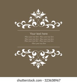 Calligraphic frame and page decoration. Vector illustration