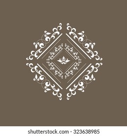 Calligraphic frame and page decoration. Vector illustration