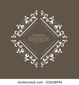Calligraphic frame and page decoration. Vector illustration