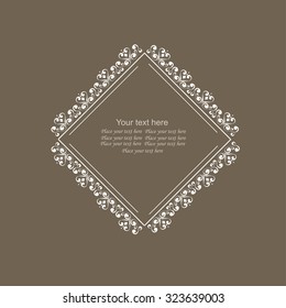 Calligraphic frame and page decoration. Vector illustration