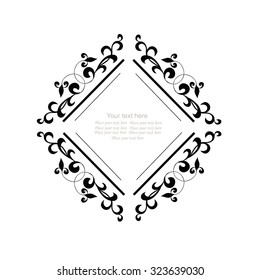 Calligraphic frame and page decoration. Vector illustration