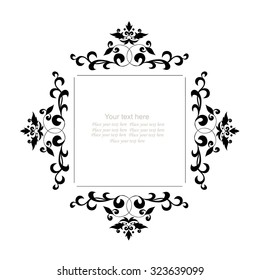 Calligraphic frame and page decoration. Vector illustration