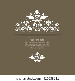 Calligraphic frame and page decoration. Vector illustration