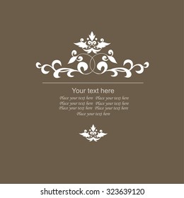 Calligraphic frame and page decoration. Vector illustration