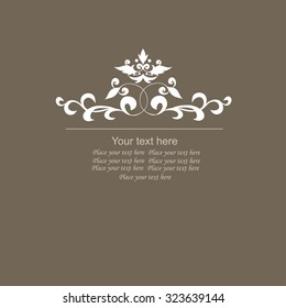 Calligraphic frame and page decoration. Vector illustration