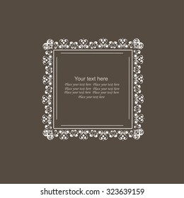 Calligraphic frame and page decoration. Vector illustration