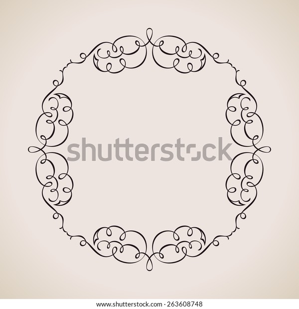Calligraphic frame and page decoration. Vector\
background vintage illustration\
border