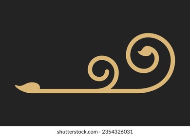 Calligraphic Frame. Royal Ornament Set. Vintage Element. Decorative Swirl, Vintage Crown, Flourishes. Retro Vector Illustration. Hand Drawn Design. Filigree Divider Wedding. editable golden background