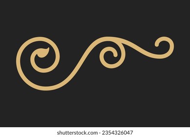 Calligraphic Frame. Royal Ornament Set. Vintage Element. Decorative Swirl, Vintage Crown, Flourishes. Retro Vector Illustration. Hand Drawn Design. Filigree Divider Wedding. editable golden background