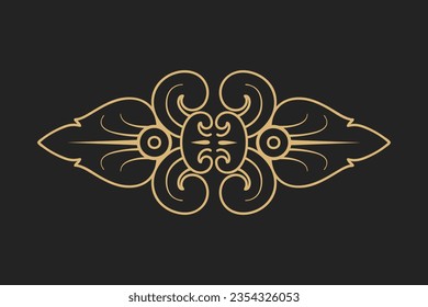 Calligraphic Frame. Royal Ornament Set. Vintage Element. Decorative Swirl, Vintage Crown, Flourishes. Retro Vector Illustration. Hand Drawn Design. Filigree Divider Wedding. editable golden background
