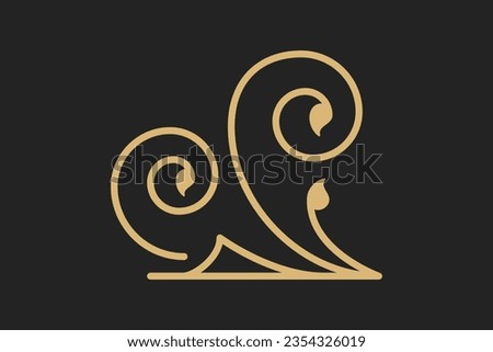 Calligraphic Frame. Royal Ornament Set. Vintage Element. Decorative Swirl, Vintage Crown, Flourishes. Retro Vector Illustration. Hand Drawn Design. Filigree Divider Wedding. editable golden background