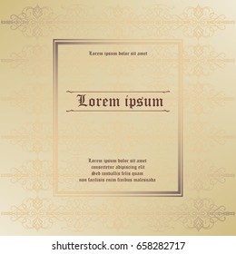 Calligraphic frame set and vintage calligraphic background