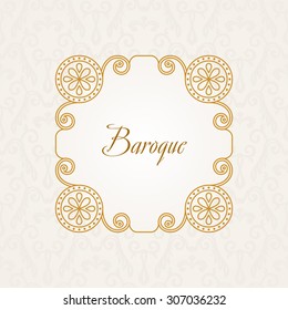 Calligraphic frame. Vector vintage elegant text border and decor background