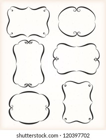 Calligraphic frames and borders set