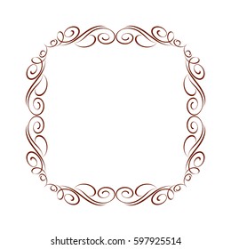 Calligraphic frames .Vintage vector.Well built for easy editing. Brown .Vector illustration.
