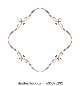Calligraphic frames.Vector illustration.Brown on white.