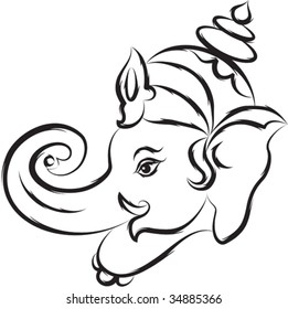 Calligraphic Ganesha