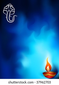 Calligraphic Ganesha Diwali design