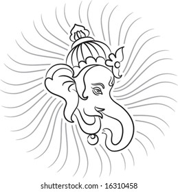Calligraphic Ganesha (Elephant God)