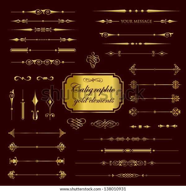 Calligraphic gold\
elements