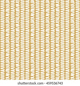 Calligraphic gold and white ornament. Vector seamless modern doodle hand drawn pattern.