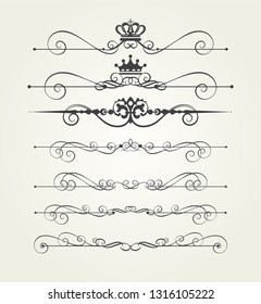 Calligraphic graphic elements for Your design. Vector image
