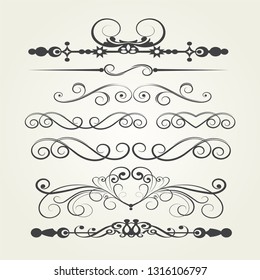 Calligraphic graphic elements for Your design. Vector image illustration