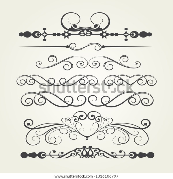 Calligraphic graphic elements for Your\
design. Vector image\
illustration