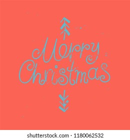 Calligraphic grunge vintage style Christmas card design. Retro vector illustration.