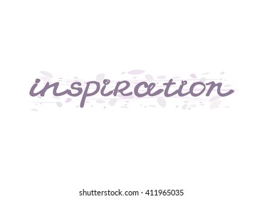 Calligraphic hand drawn ink vector lettering element "Inspiration". 