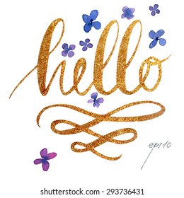 Calligraphic hand drawn watercolor lettering vector poster. Text lettering of an inspirational saying. Quote Typographical Poster Template, vector design on a watercolor background.