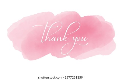 Calligraphic hand lettering of the words "thank you"